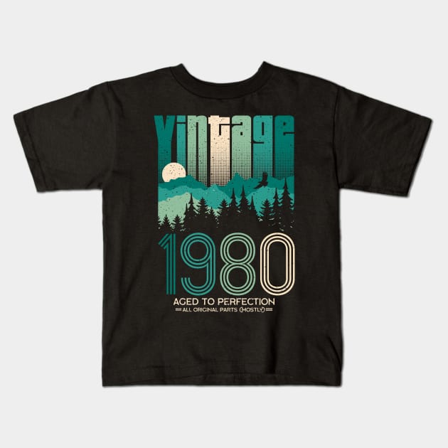 40th birthday gifts for men and women 1980 gift 40 years old Kids T-Shirt by CheesyB